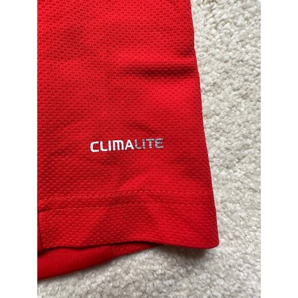 Adidas: Red Black and White Athletic Dri-fit Tee - Picture 7 of 9